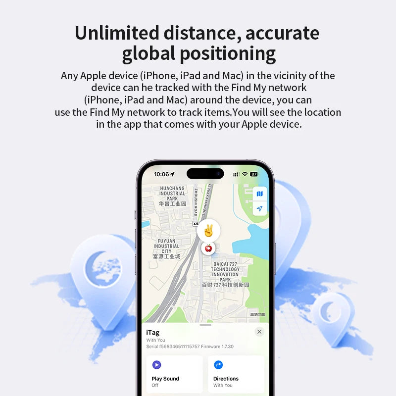 Rastreador Inteligente HIMOJO compatível com Apple Find My