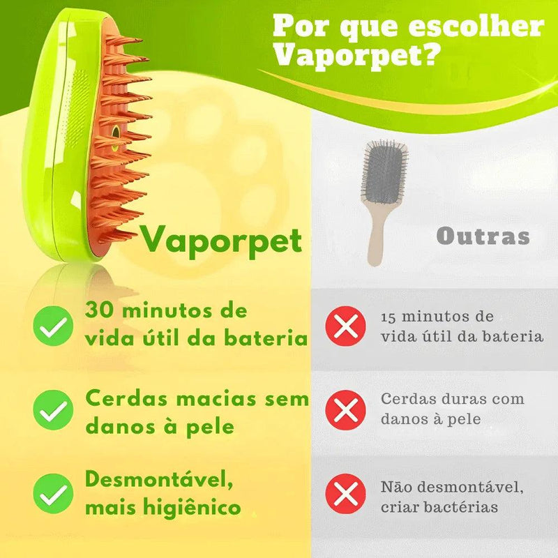 Escova Vaporpet 3 em 1 para Cães e Gatos