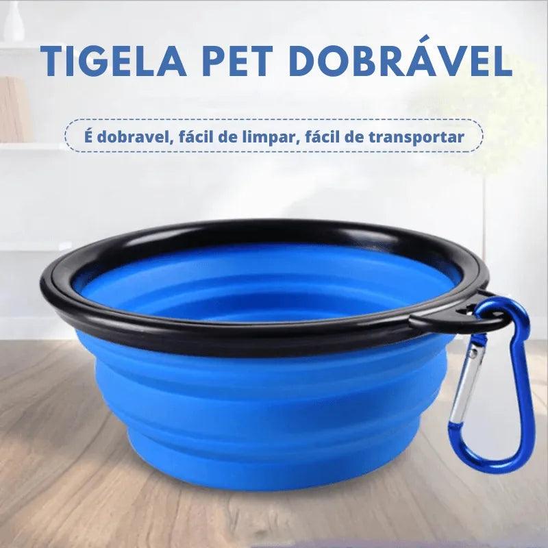 Bebedouro e comedouro de silicone retrátil para cães e gatos